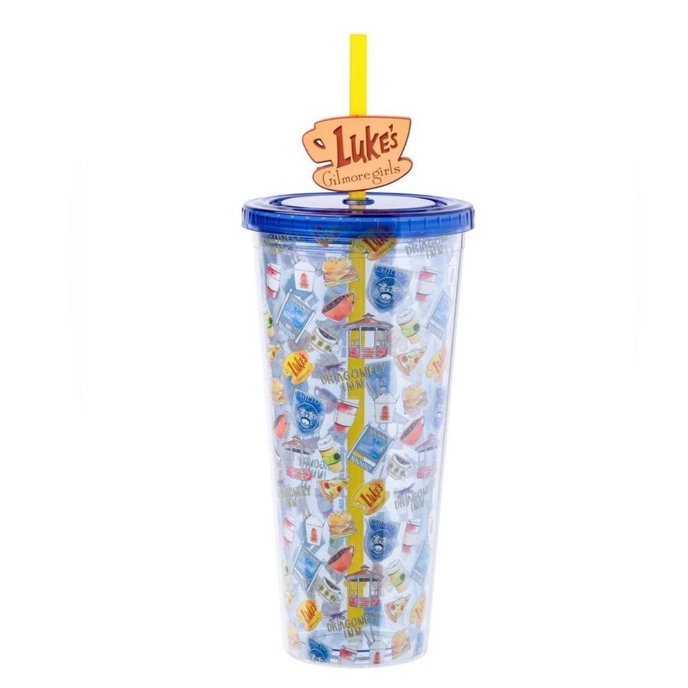 NWT Gilmore Girls Luke's Diner 24oz straw travel tumbler
